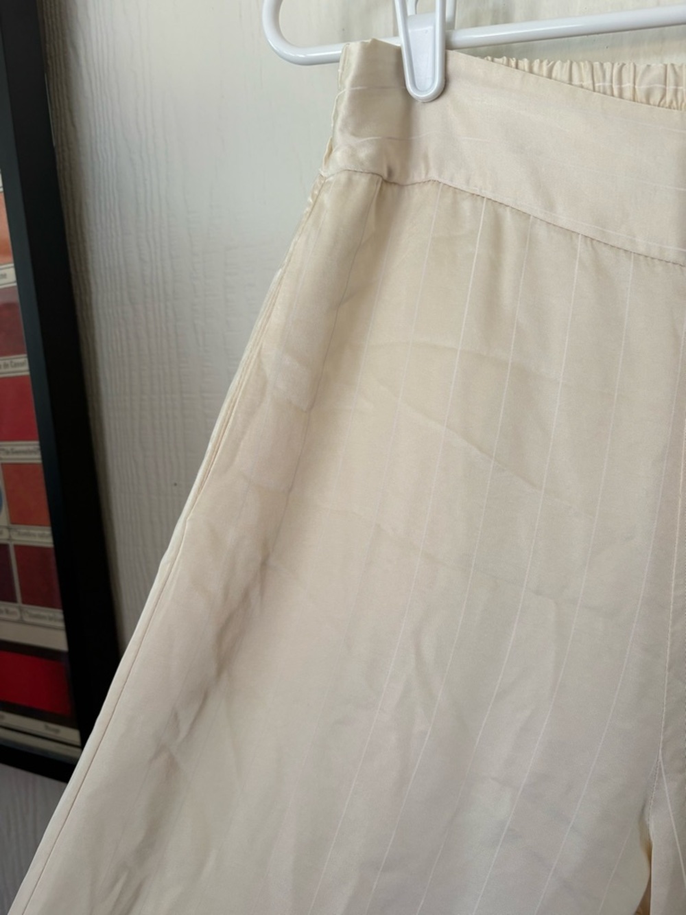 Jaki London Claudia Cream pin stripe Wide-Leg viscose Italy - Picture 5 of 10